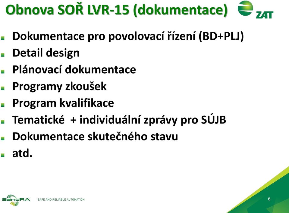 dokumentace Programy zkoušek Program kvalifikace