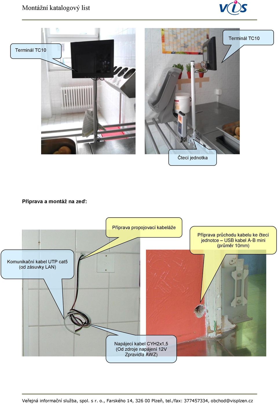 jednotce USB kabel A-B mini (průměr 10mm) Komunikační kabel UTP cat5