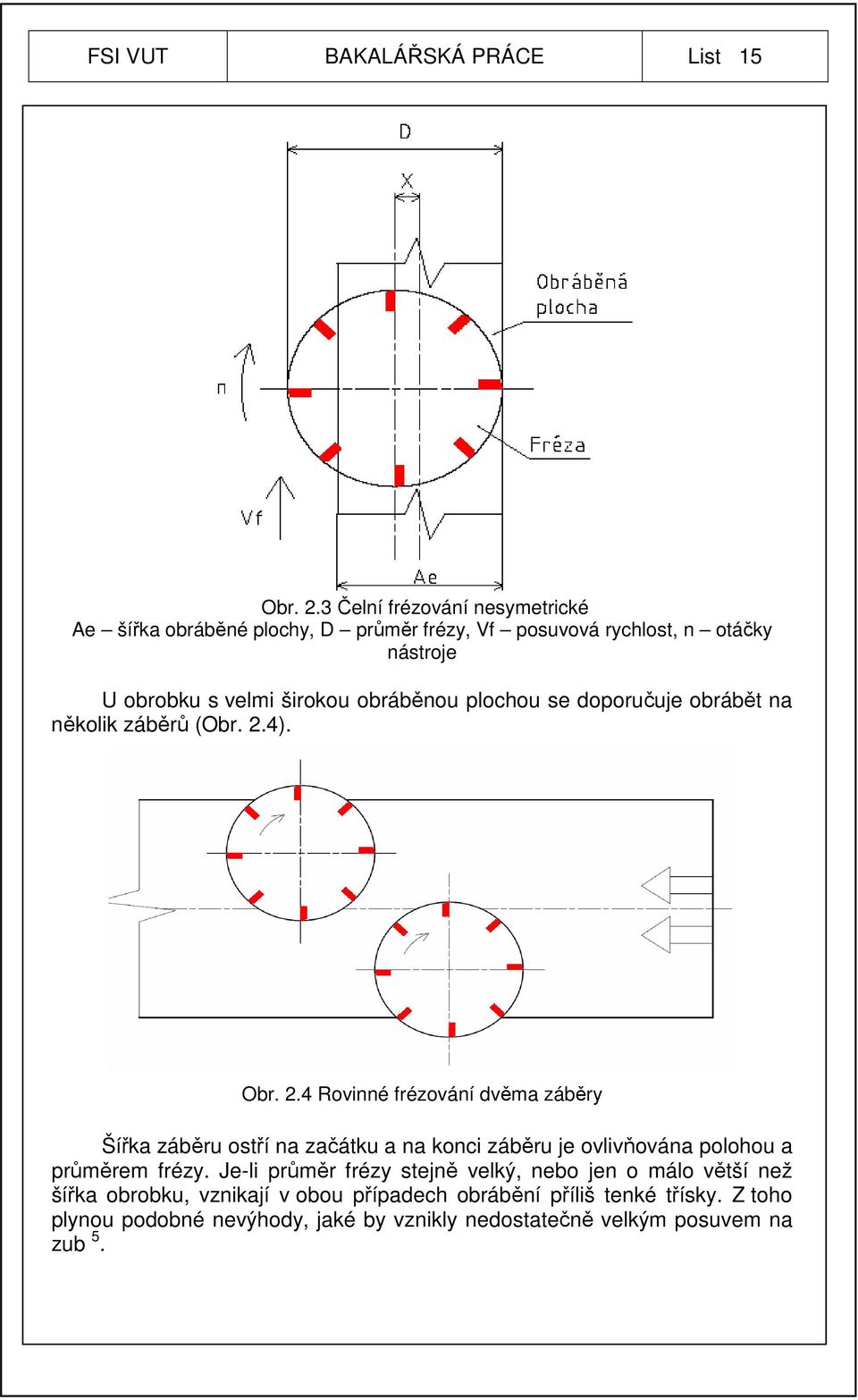 plochou se doporučuje obrábět na několik záběrů (Obr. 2.