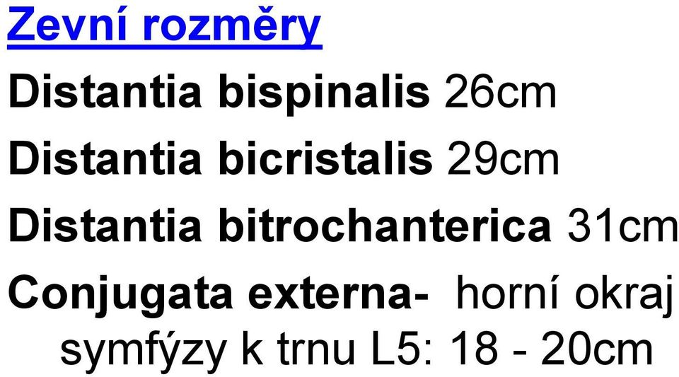 Distantia bitrochanterica 31cm