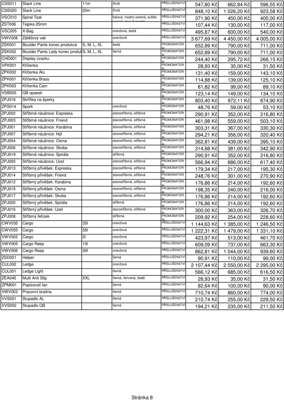 VWV008 Zátěžový vak oranžová PŘÍSLUŠENSTVÍ 3 677,69 Kč 4 450,00 Kč 4 005,00 Kč ZSK001 Boulder Pants konec produkce S, M, L, XL šedá PROMOMATERI ZSK002 Boulder Pants Lady konec produkce S, M, L, XL