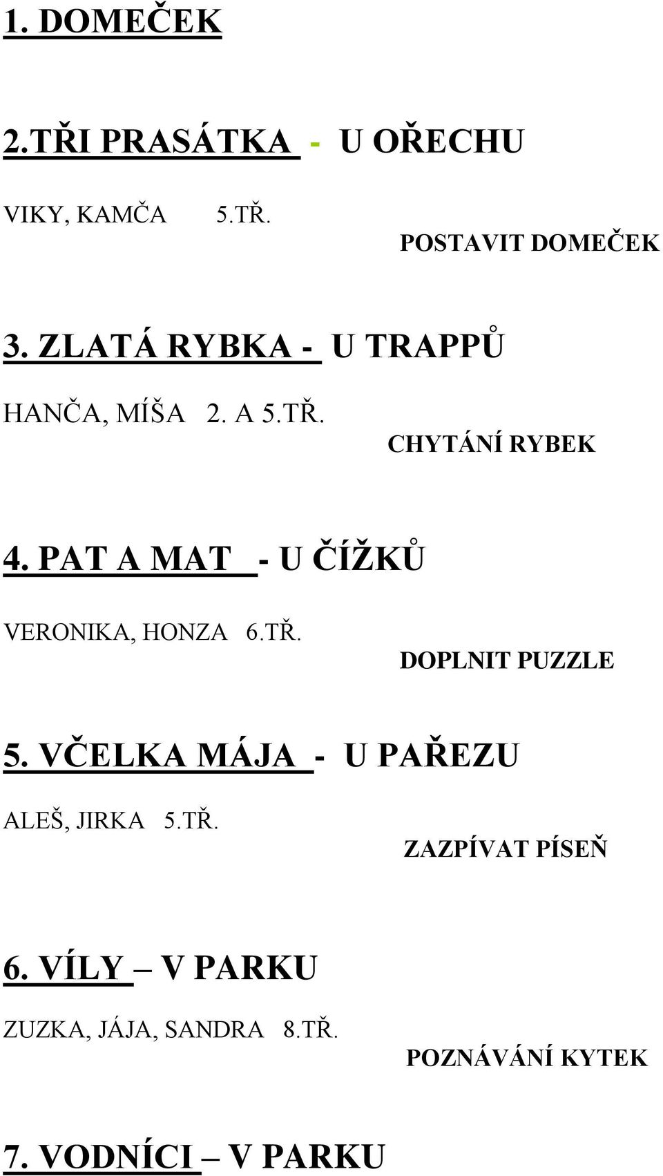 PAT A MAT - U ČÍŽKŮ VERONIKA, HONZA 6.TŘ. DOPLNIT PUZZLE 5.