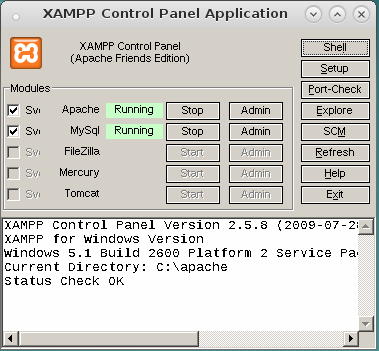 6. Spuštění ovládacího panelu xampp-control: Nyní na ploše desktopu Mate spustíte dvojklikem ikonu programu xampp-control, která se tam vytvořila na konci postupu v bodě 4.