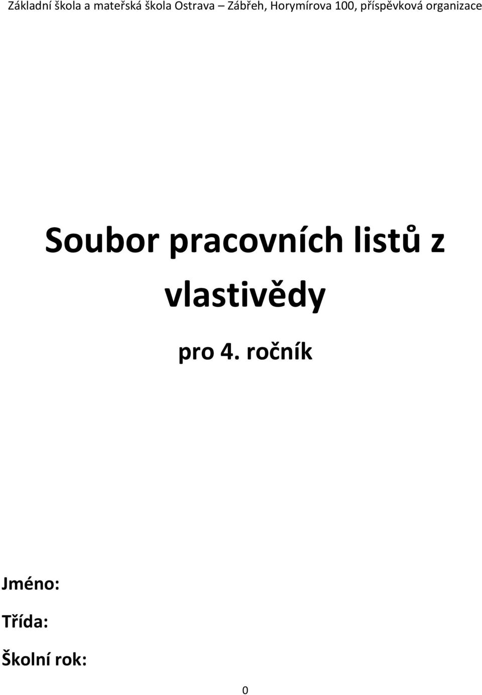 organizace Soubor pracovních listů z