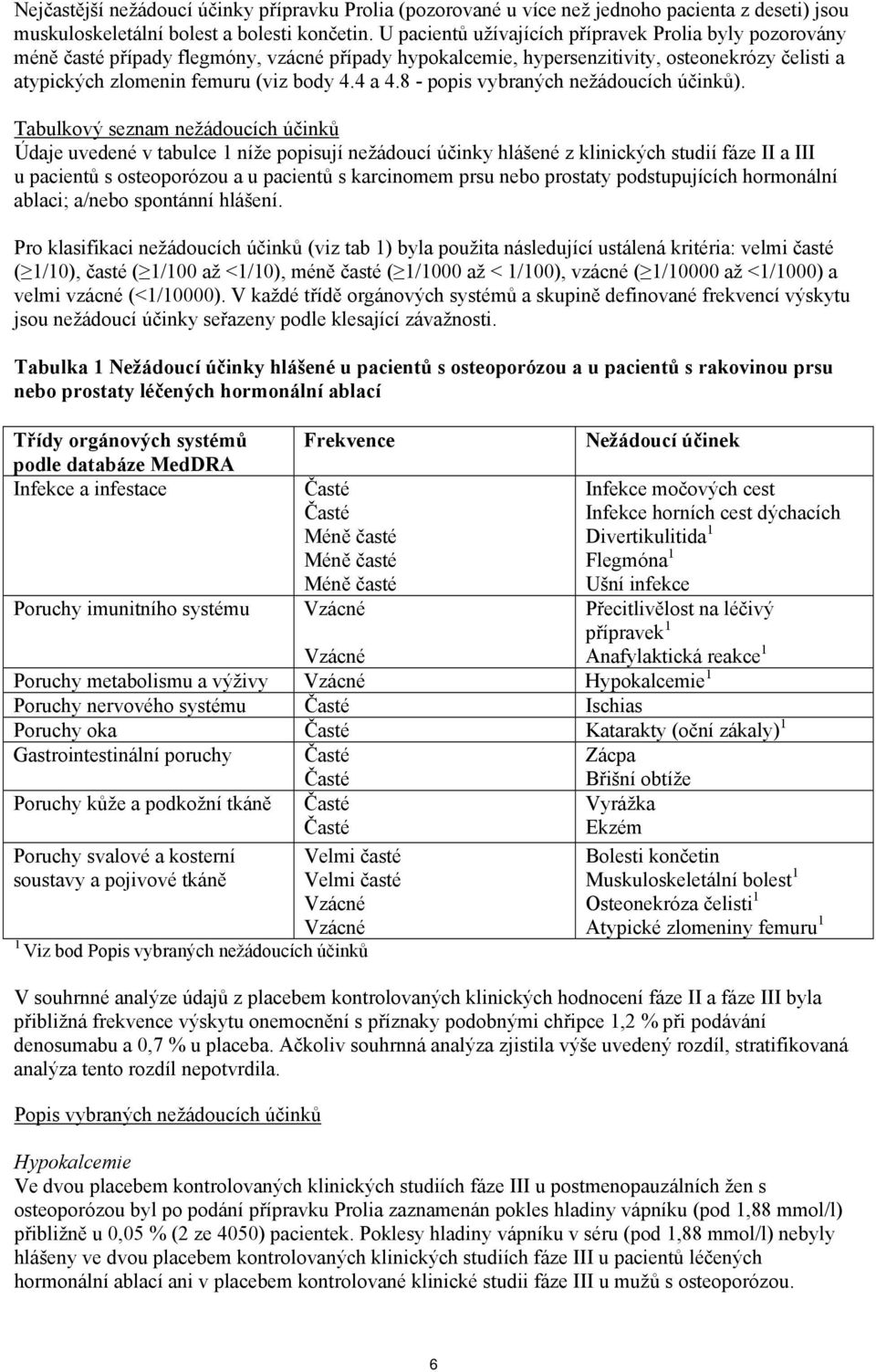 8 - popis vybraných nežádoucích účinků).
