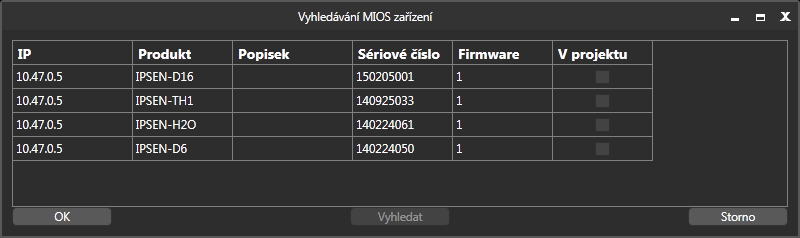 TIP: V zájmu zajištění maximální bezpečnosti doporučujeme používat SNMP v3, používající šifrovací algoritmus AES a hash algoritmus SHA-1 pro odhalení změn v přenášených datech. 6.6.2 Vyhledat (MIOS).