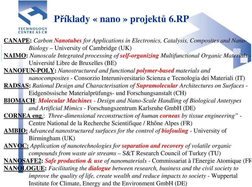 Multifunctional Organic Materials - Université Libre de Bruxelles (BE) NANOFUN-POLY: Nanostructured and functional polymer-based materials and nanocomposites - Consorzio Interuniversitario Scienza e