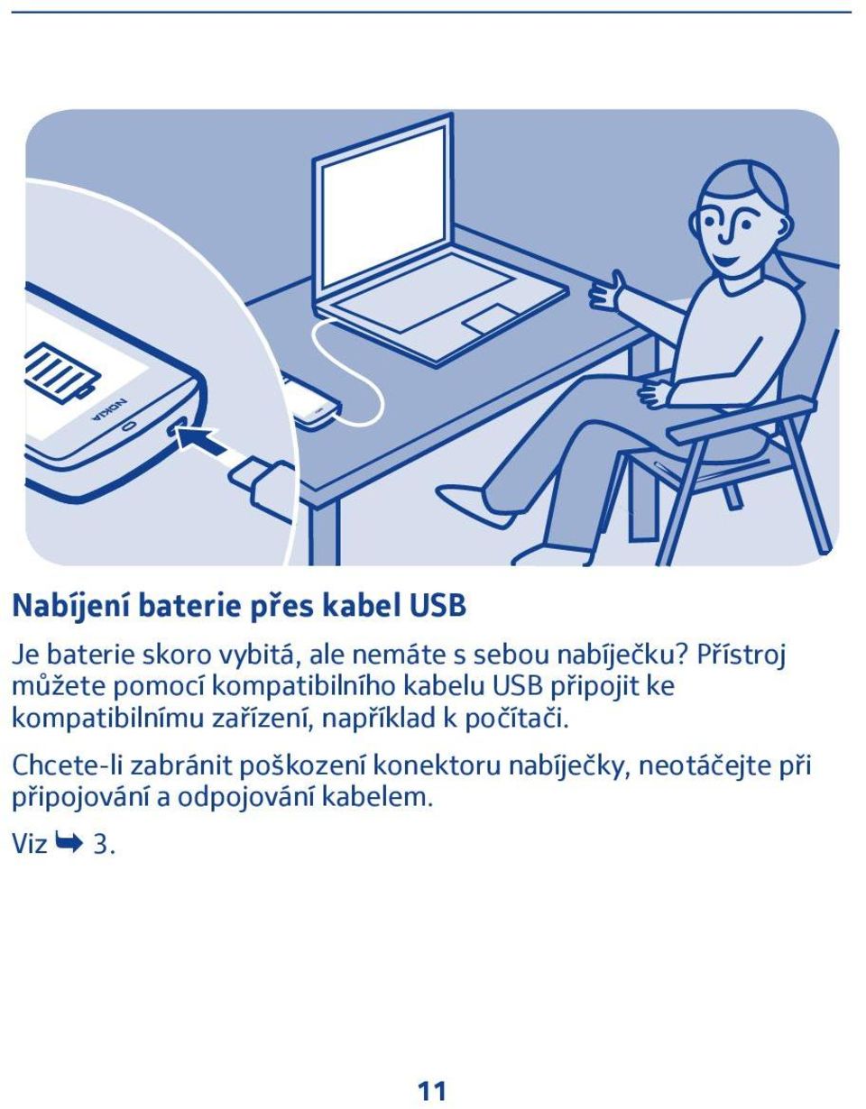 Přístroj můžete pomocí kompatibilního kabelu USB připojit ke kompatibilnímu