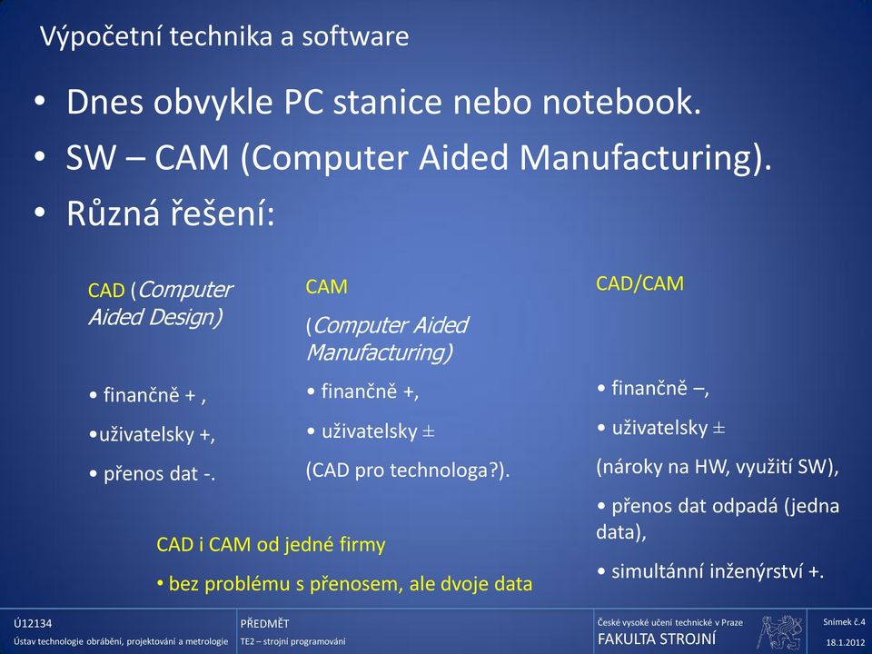 CAM (Computer Aided Manufacturing) 