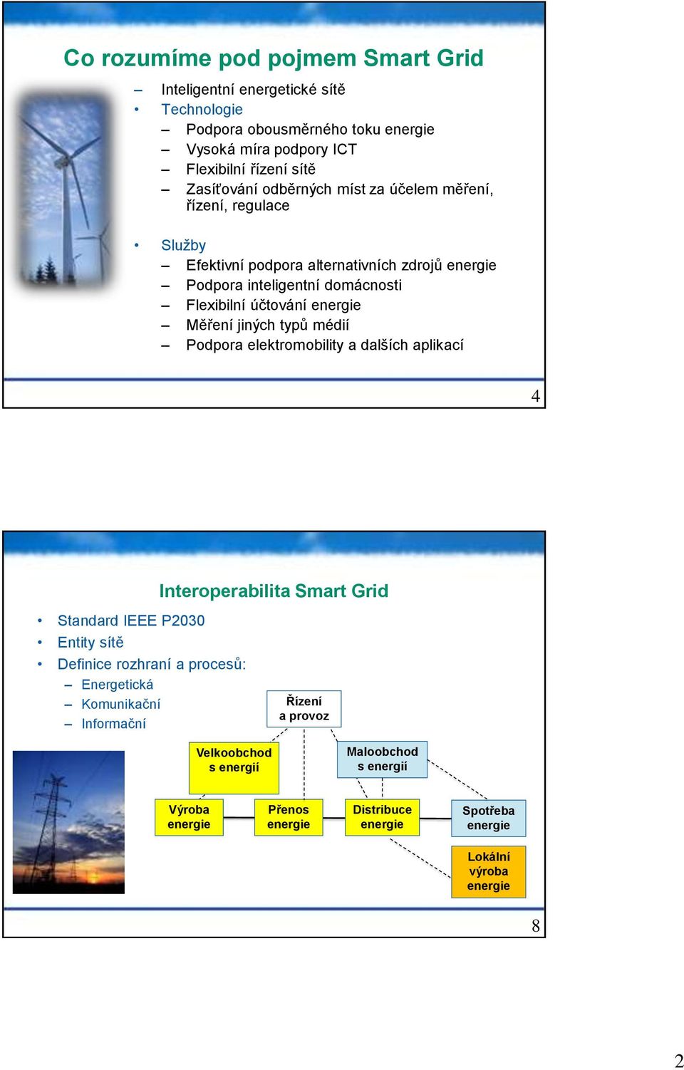 Měření jiných typů médií Podpora elektromobility a dalších aplikací 4 Interoperabilita Smart Grid Standard IEEE P2030 Entity sítě Definice rozhraní a procesů: