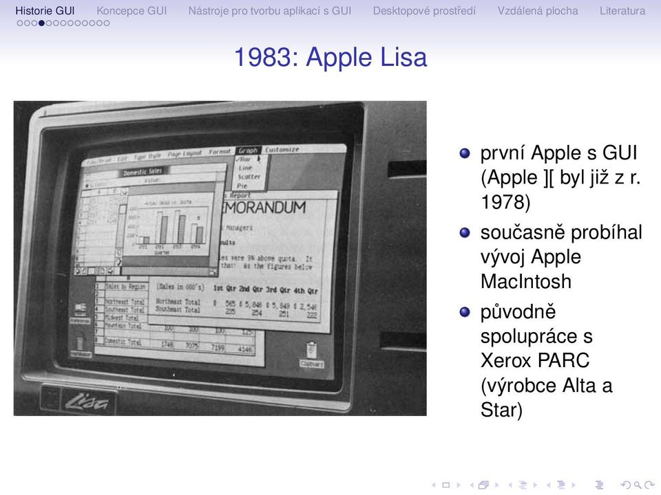 1978) současně probíhal vývoj Apple