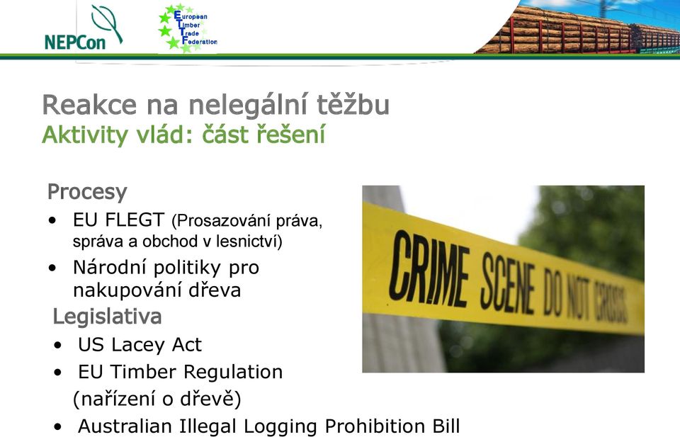 politiky pro nakupování dřeva Legislativa US Lacey Act EU Timber