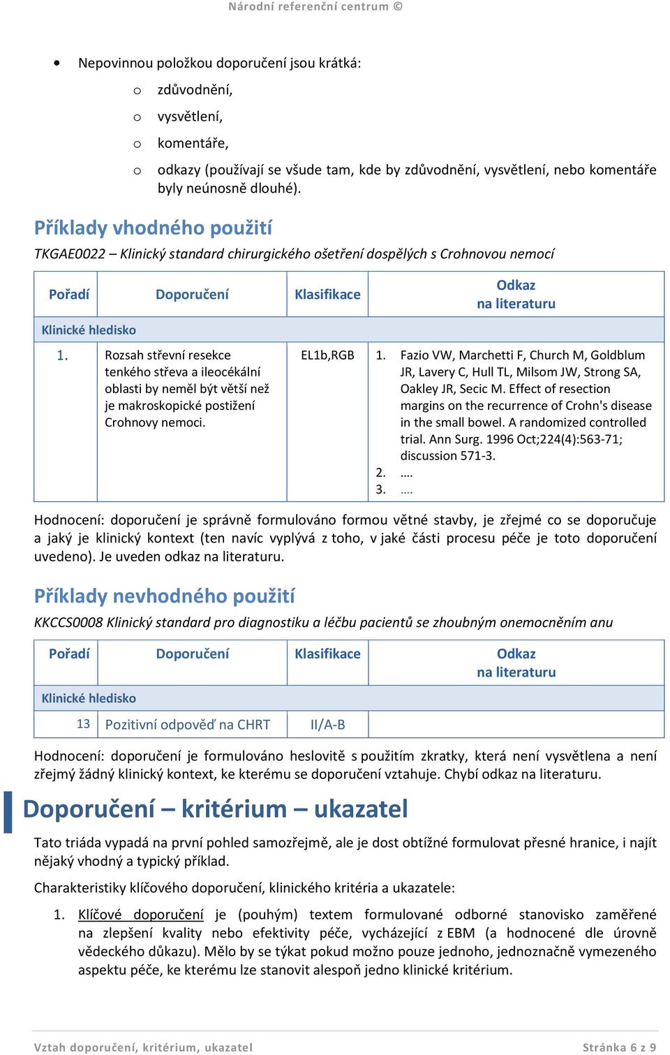 a) Rozsah střevní resekce tenkého střeva a ileocékální oblasti by neměl být větší než je makroskopické postižení Crohnovy nemoci. EL1b,RGB 1.