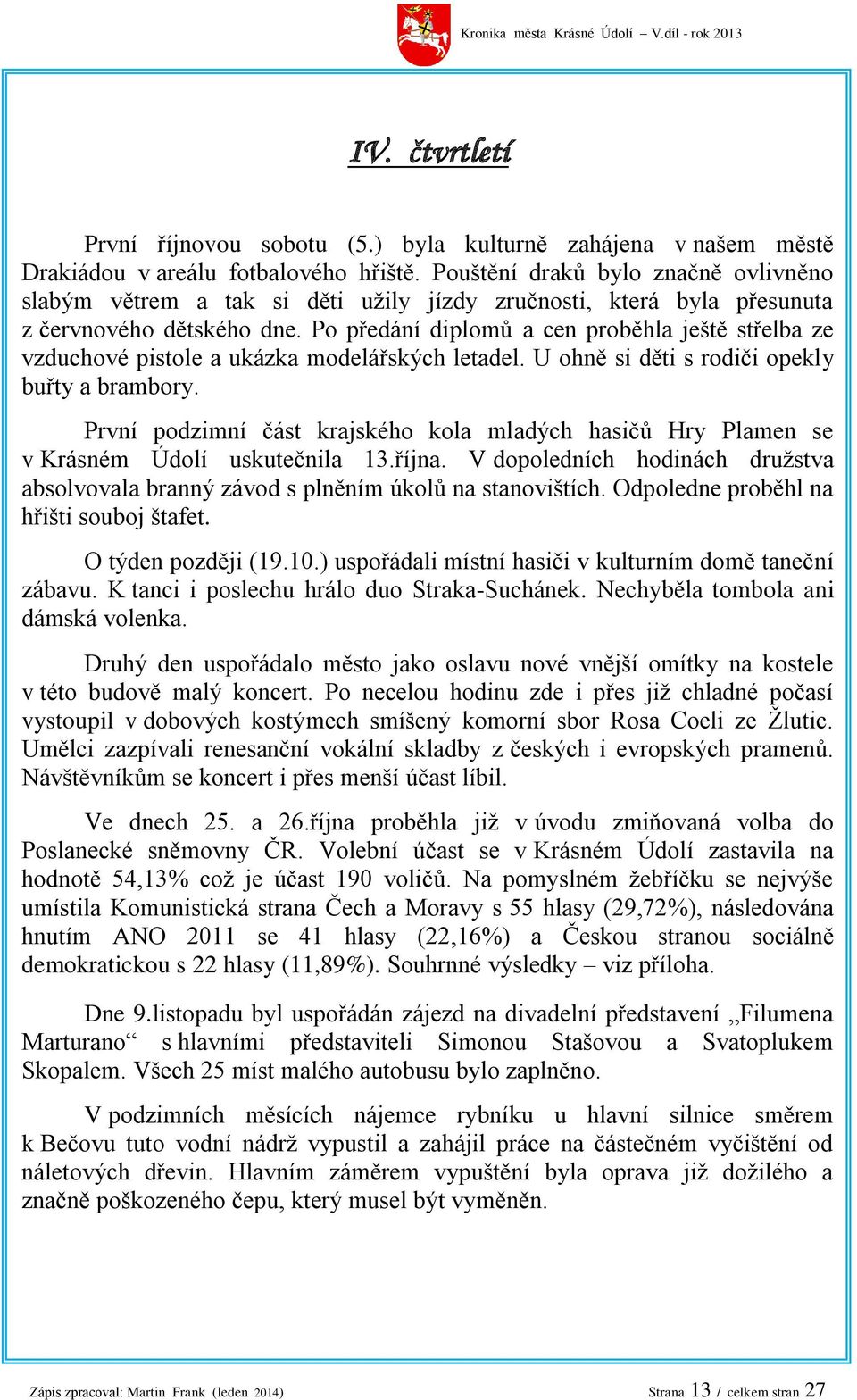 Po předání diplomů a cen proběhla ještě střelba ze vzduchové pistole a ukázka modelářských letadel. U ohně si děti s rodiči opekly buřty a brambory.