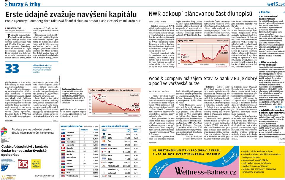 Sama Erste nicméně tyto informace nechtěla komentovat a jen uvedla, že každá banka, která 33 900017797 přijala pomoc od státu, dříve nebo později asi bude terčem podobných spekulací.