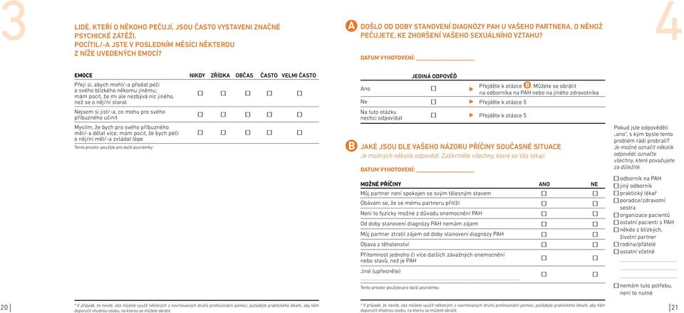 4 Emoce Nikdy Zřídka Občas Často Velmi často Přeji si, abych mohl/-a předat péči o svého blízkého někomu jinému; mám pocit, že mi ale nezbývá nic jiného, než se o něj/ní starat Nejsem si jist/ a, co