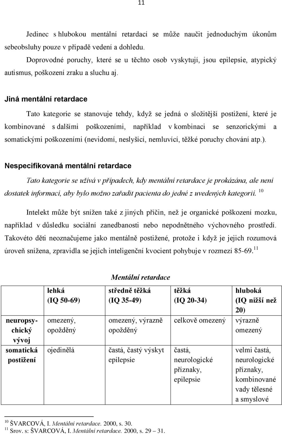 Jiná mentální retardace Tato kategorie se stanovuje tehdy, když se jedná o složitější postižení, které je kombinované s dalšími poškozeními, například v kombinaci se senzorickými a somatickými