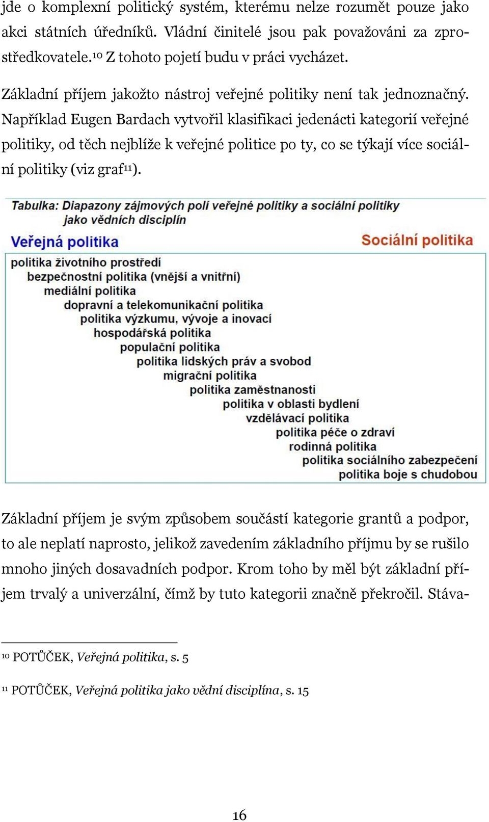 Například Eugen Bardach vytvořil klasifikaci jedenácti kategorií veřejné politiky, od těch nejblíže k veřejné politice po ty, co se týkají více sociální politiky (viz graf 11 ).