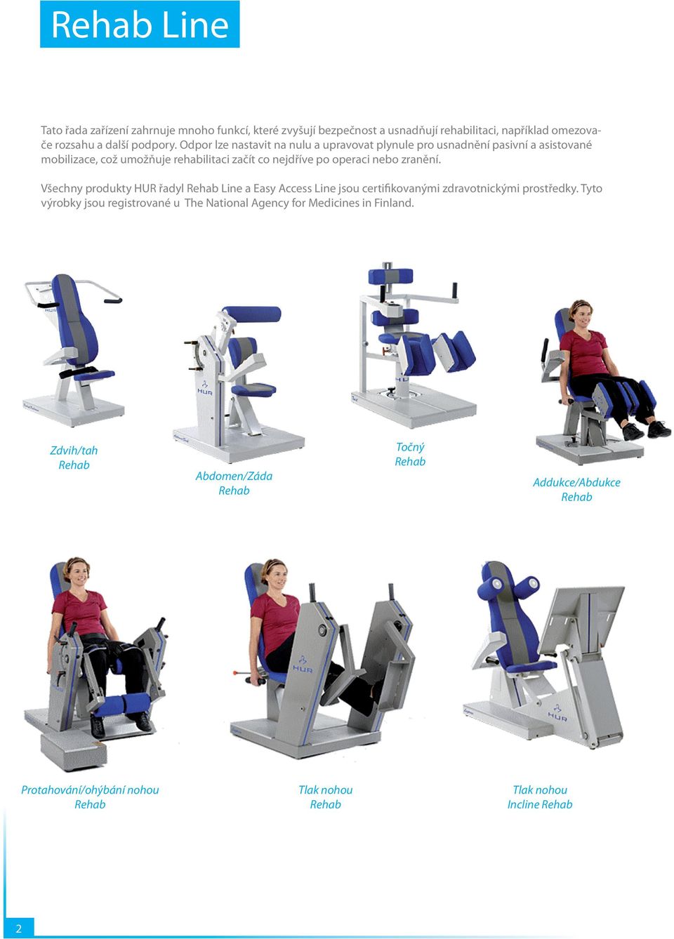 operaci nebo zranění. Všechny produkty HUR řadyl Line a Easy Access Line jsou certifikovanými zdravotnickými prostředky.