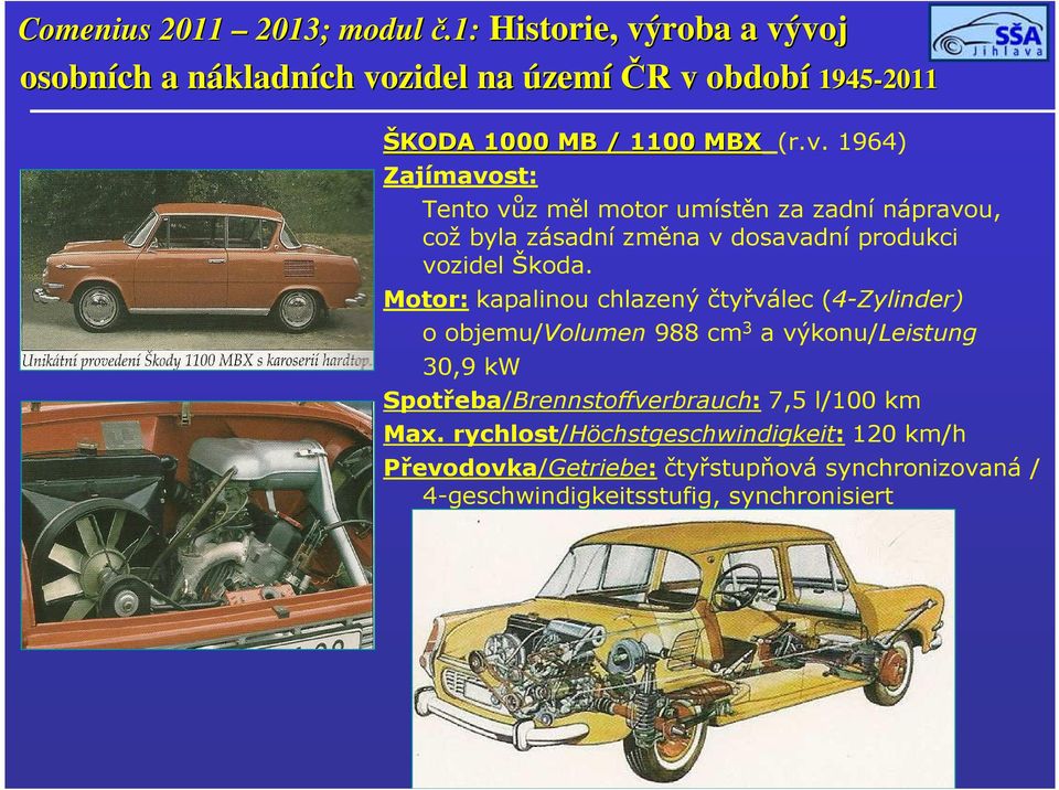 období 1945 ŠKODA 1000 MB / 1100 MBX (r.v.