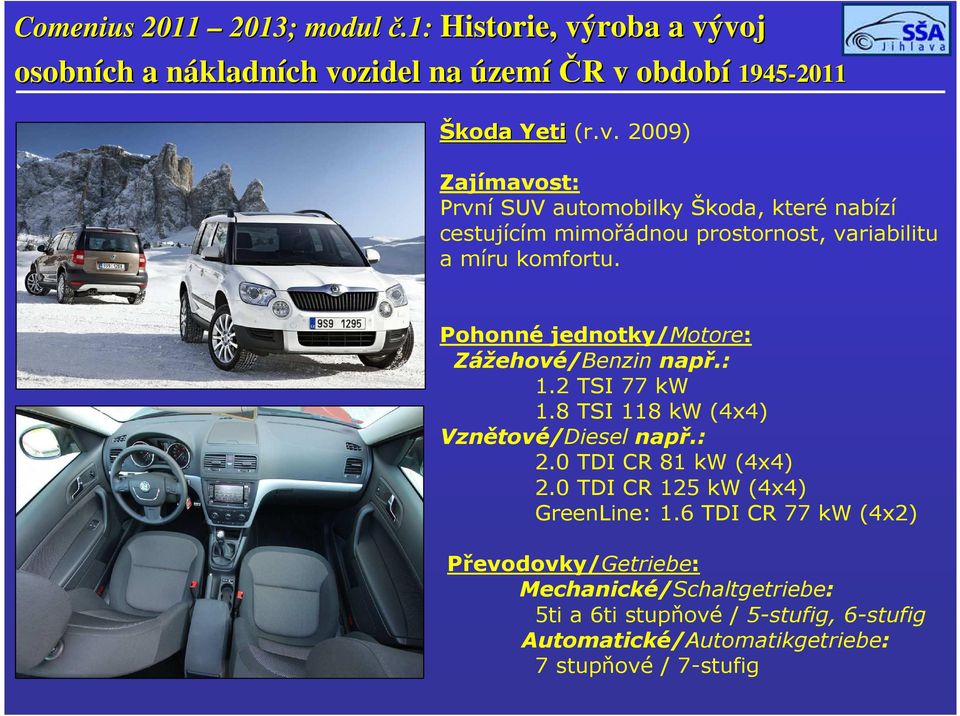 období 1945-2011 Škoda Yeti (r.v.