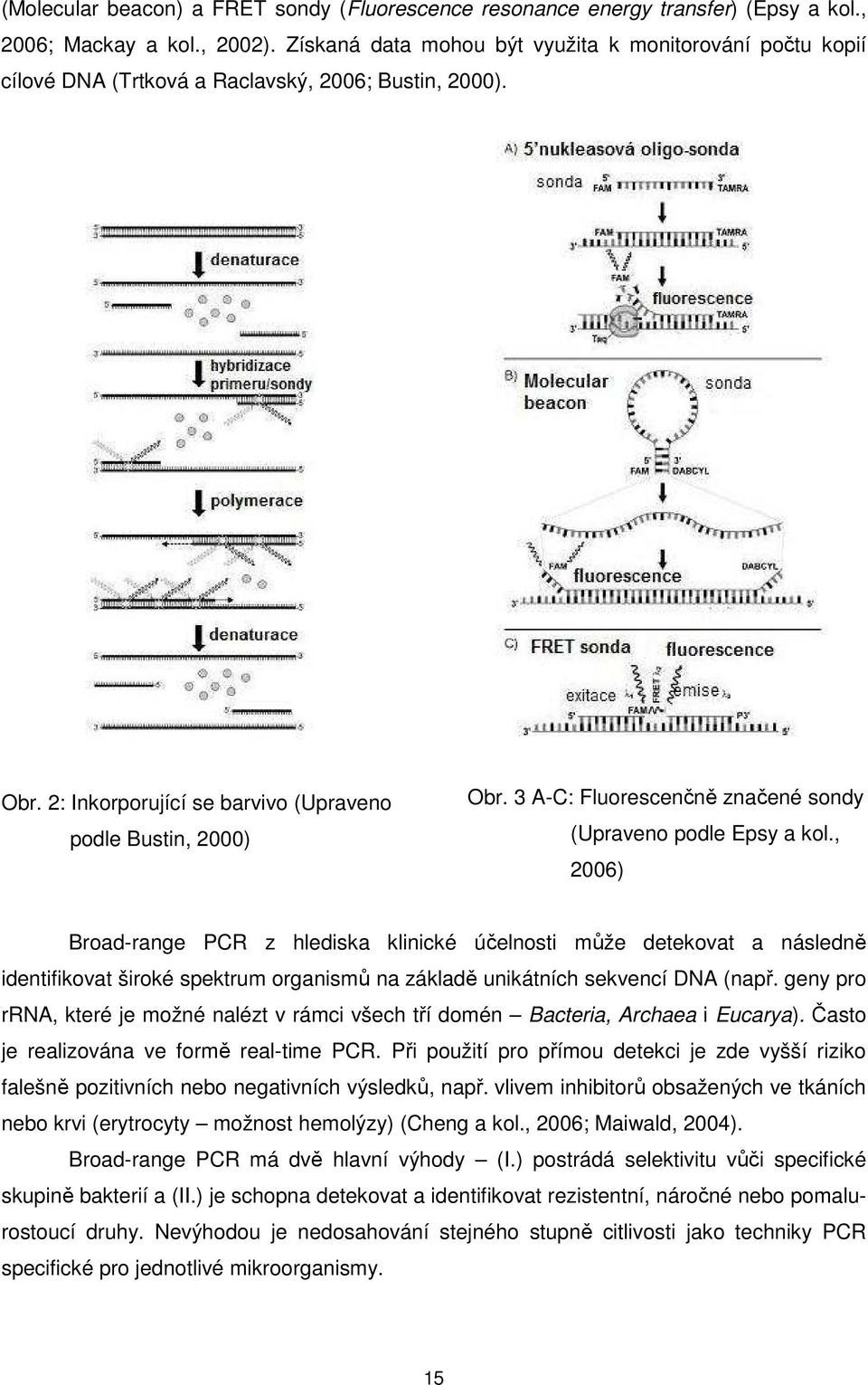 3 A-C: Fluorescenčně značené sondy (Upraveno podle Epsy a kol.