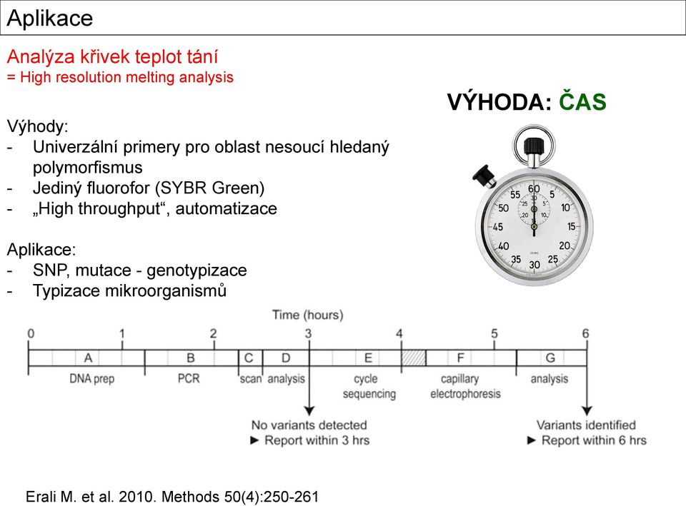 (SYBR Green) - High throughput, automatizace VÝHODA: ČAS Aplikace: - SNP,