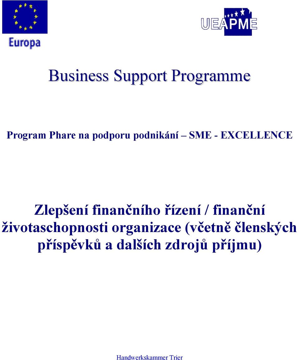 finančního řízení / finanční životaschopnosti