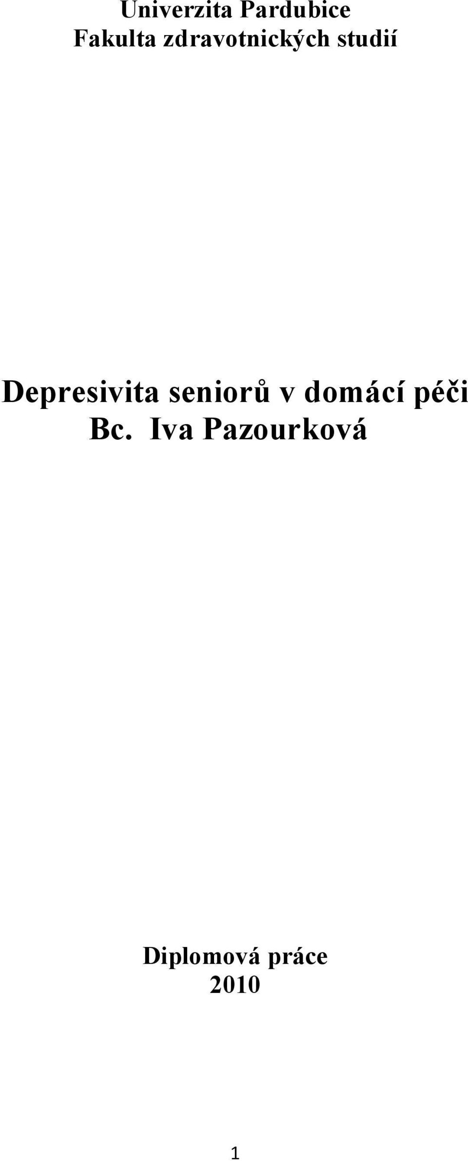 Depresivita seniorů v domácí