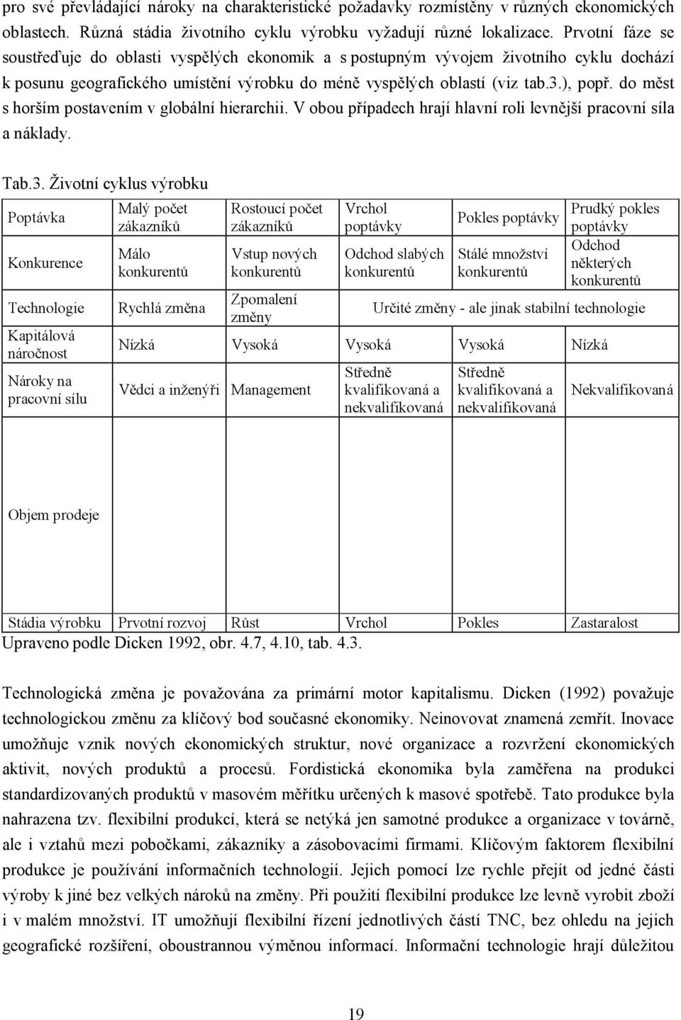 do měst s horším postavením v globální hierarchii. V obou případech hrají hlavní roli levnější pracovní síla a náklady. Tab.3.