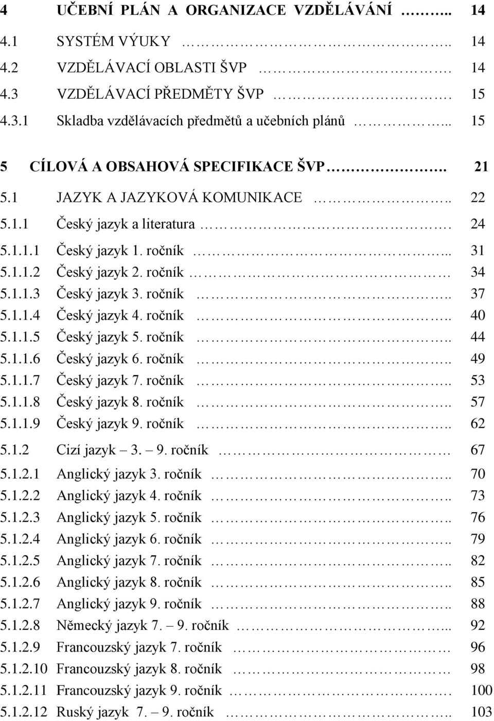 ročník.. 37 5.1.1.4 Český jazyk 4. ročník.. 40 5.1.1.5 Český jazyk 5. ročník.. 44 5.1.1.6 Český jazyk 6. ročník.. 49 5.1.1.7 Český jazyk 7. ročník.. 53 5.1.1.8 Český jazyk 8. ročník.. 57 5.1.1.9 Český jazyk 9.