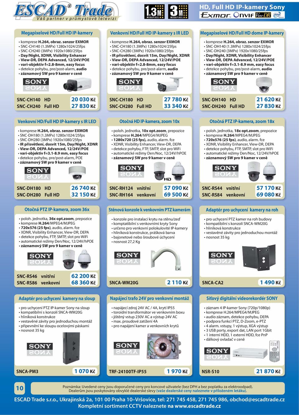 8-8mm, easy focus detekce pohybu, pre/post-alarm, audio SNC-CH180 (1.