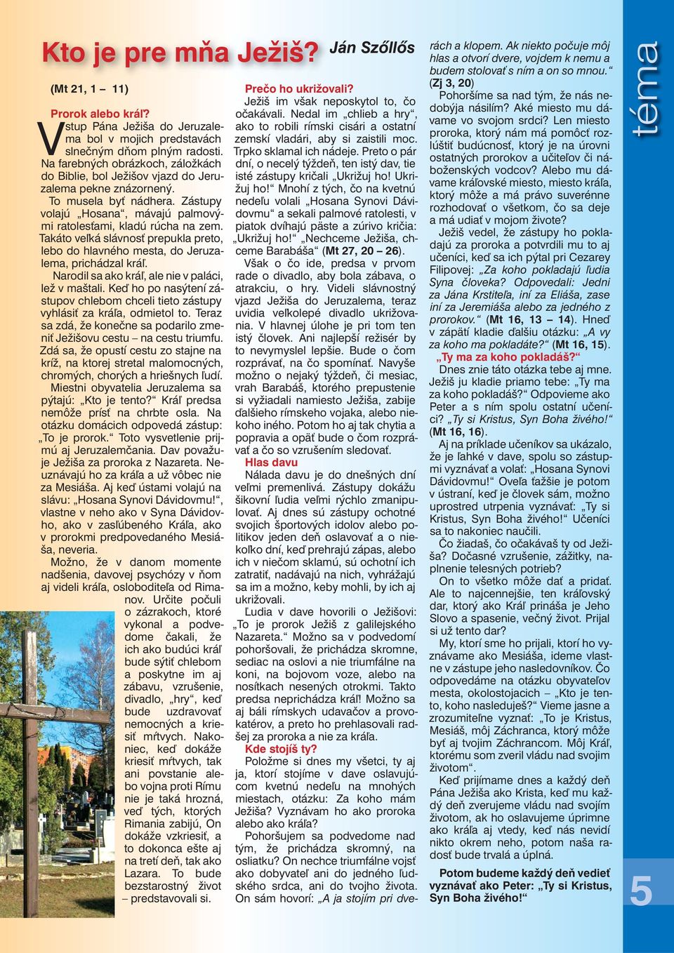 Takáto veľká slávnosť prepukla preto, lebo do hlavného mesta, do Jeruzalema, prichádzal kráľ. Narodil sa ako kráľ, ale nie v paláci, lež v maštali.