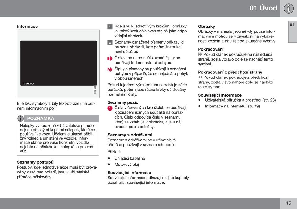 G031593 Kde jsou k jednotlivým krokům i obrázky, je každý krok očíslován stejně jako odpovídající obrázek. Seznamy označené písmeny odkazující na série obrázků, kde pořadí instrukcí není důležité.