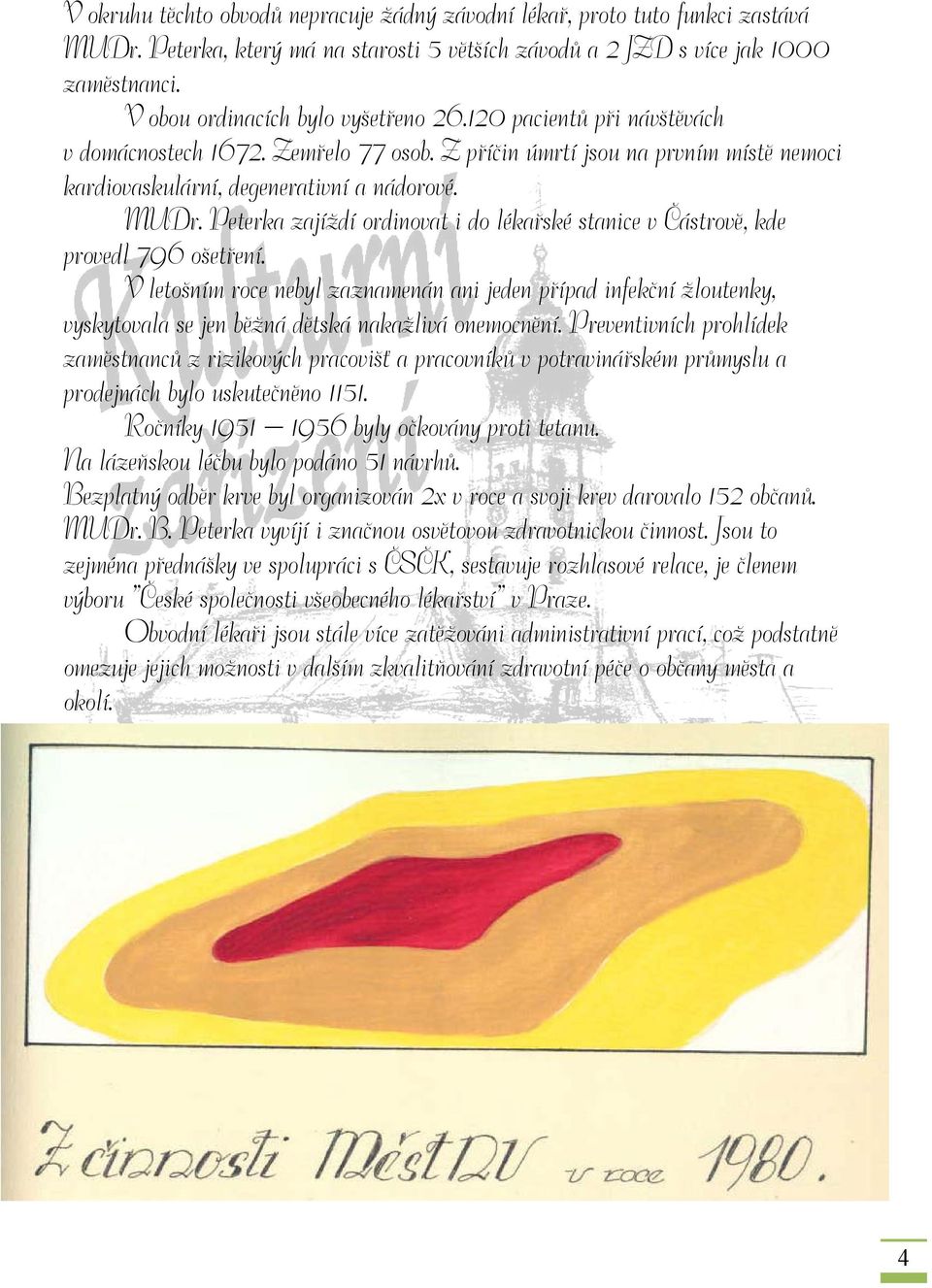 Peterka zajíždí ordinovat i do lékařské stanice v Částrově, kde provedl 796 ošetření.