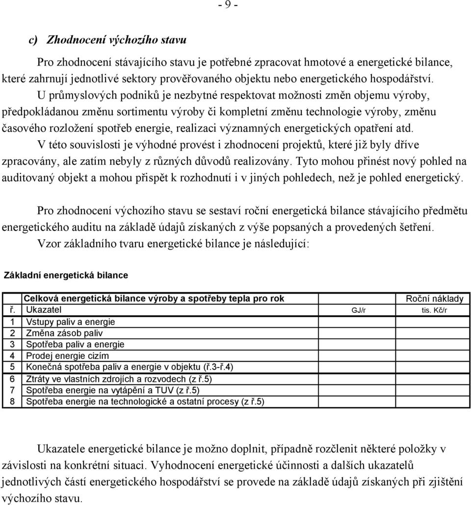 U průmyslových podniků je nezbytné respektovat možnosti změn objemu výroby, předpokládanou změnu sortimentu výroby či kompletní změnu technologie výroby, změnu časového rozložení spotřeb energie,