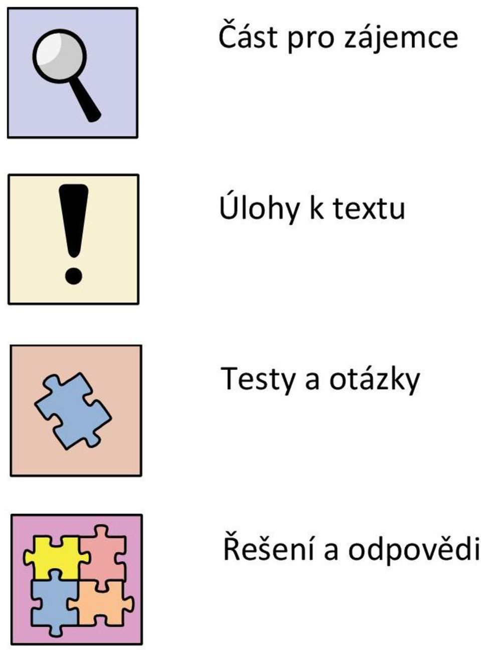 textu Testy a