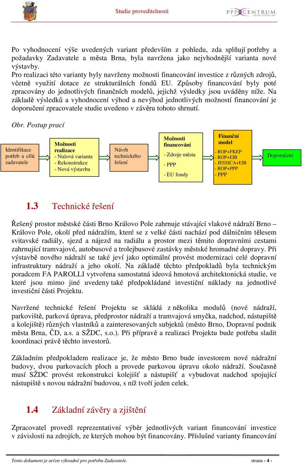 Způsoby financování byly poté zpracovány do jednotlivých finančních modelů, jejichž výsledky jsou uváděny níže.