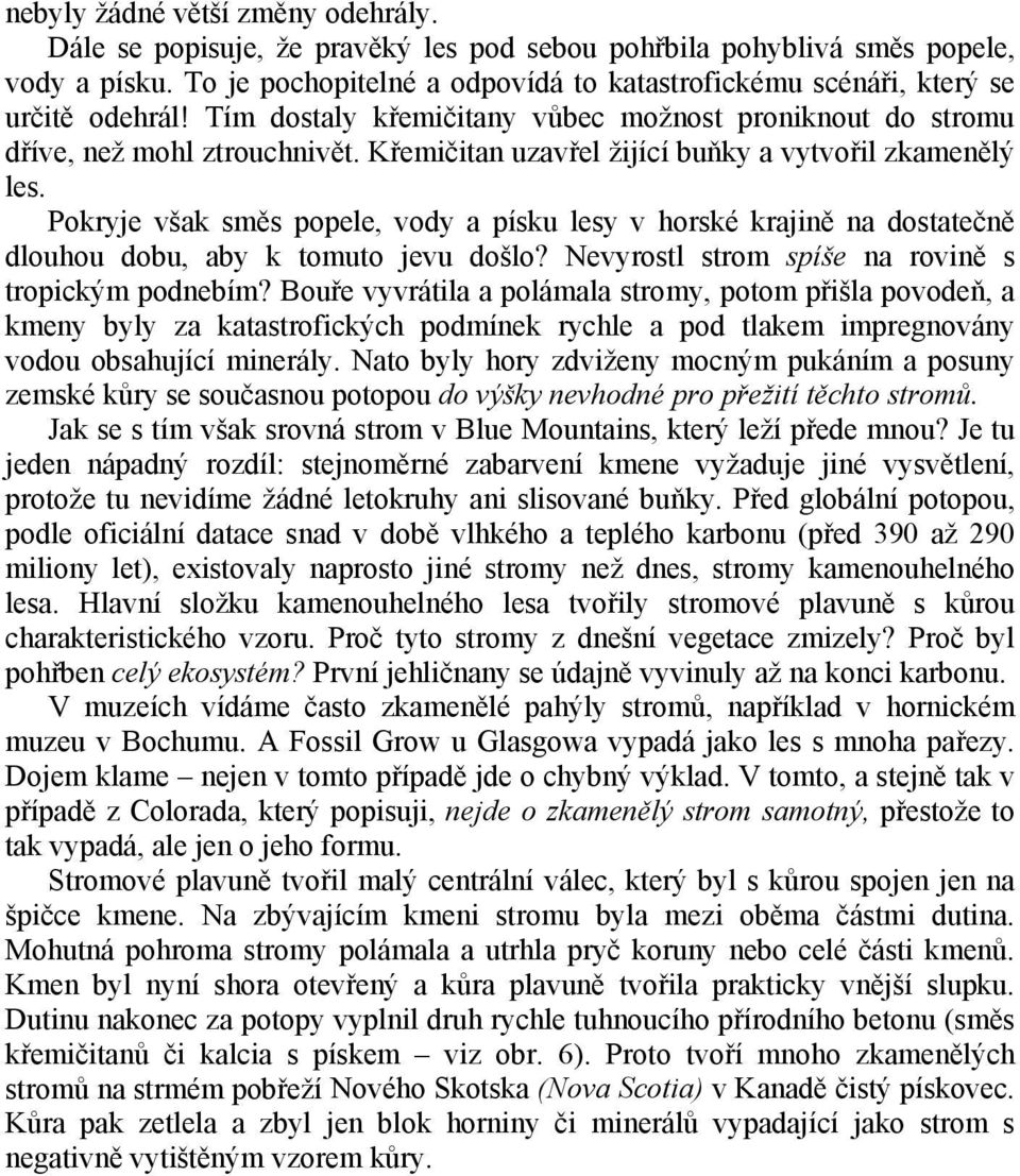 Křemičitan uzavřel žijící buňky a vytvořil zkamenělý les. Pokryje však směs popele, vody a písku lesy v horské krajině na dostatečně dlouhou dobu, aby k tomuto jevu došlo?