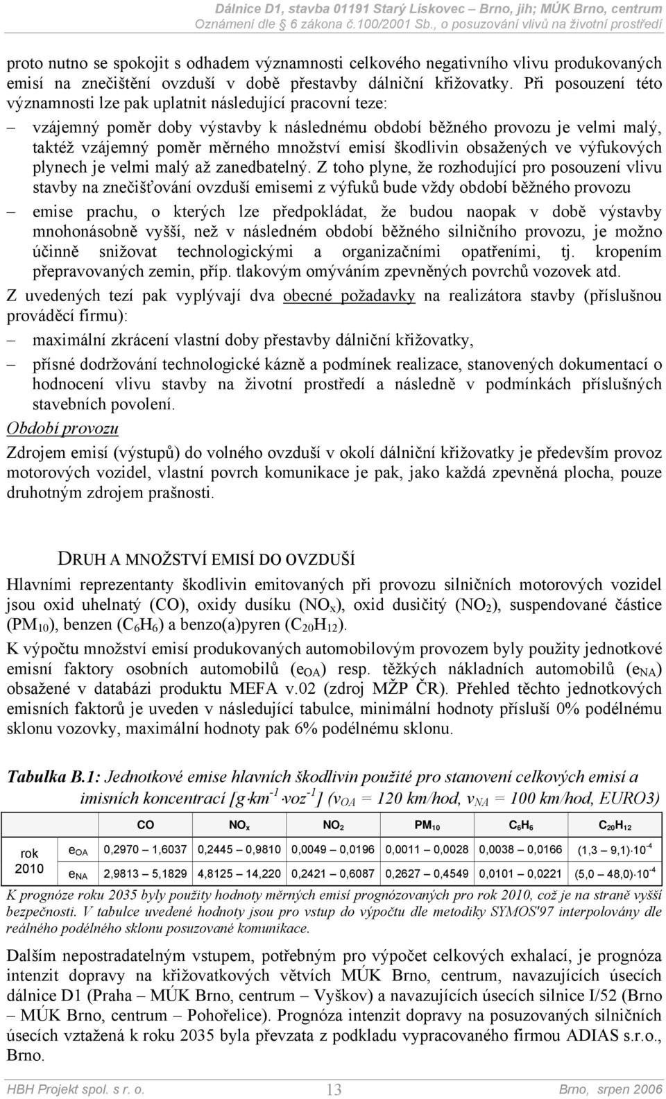 škodlivin obsažených ve výfukových plynech je velmi malý až zanedbatelný.