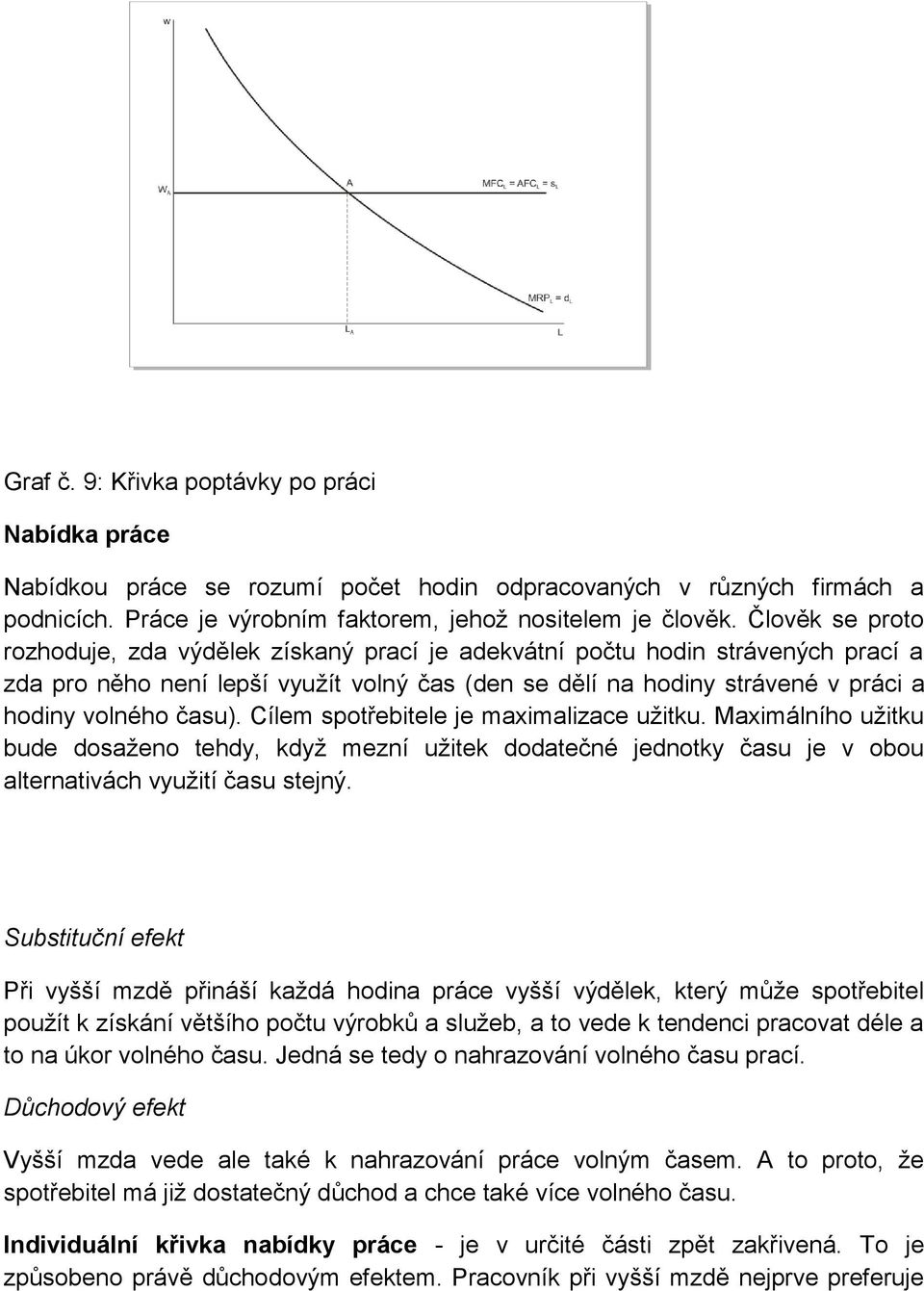 času). Cílem spotřebitele je maximalizace užitku. Maximálního užitku bude dosaženo tehdy, když mezní užitek dodatečné jednotky času je v obou alternativách využití času stejný.