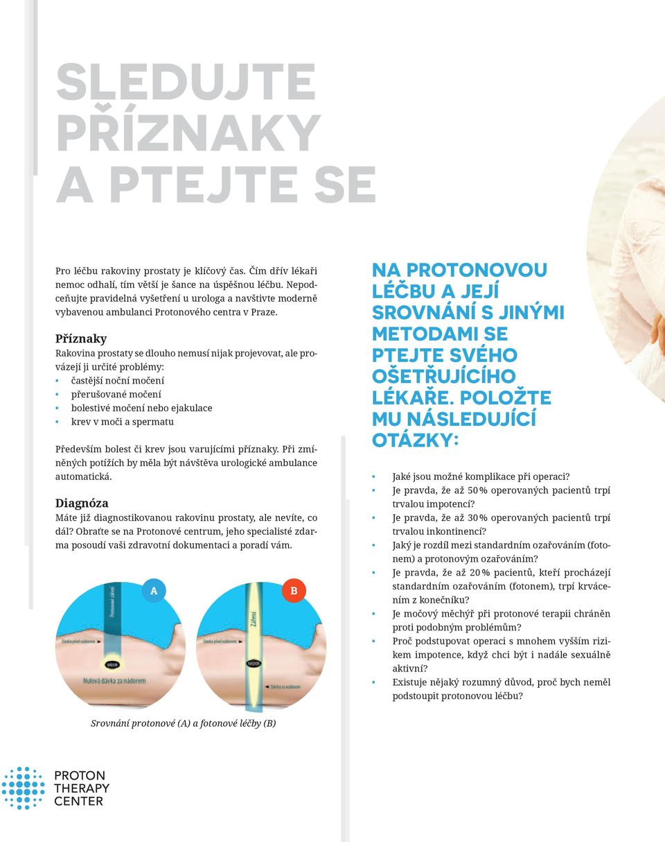 Příznaky Rakovina prostaty se dlouho nemusí nijak projevovat, ale provázejí ji určité problémy: častější noční močení přerušované močení bolestivé močení nebo ejakulace krev v moči a spermatu