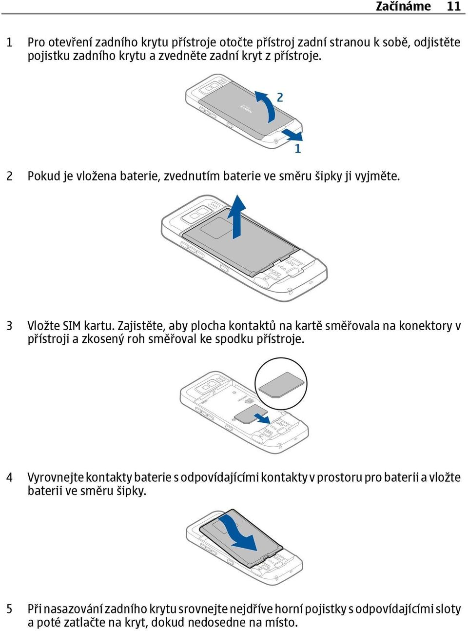 Zajistěte, aby plocha kontaktů na kartě směřovala na konektory v přístroji a zkosený roh směřoval ke spodku přístroje.