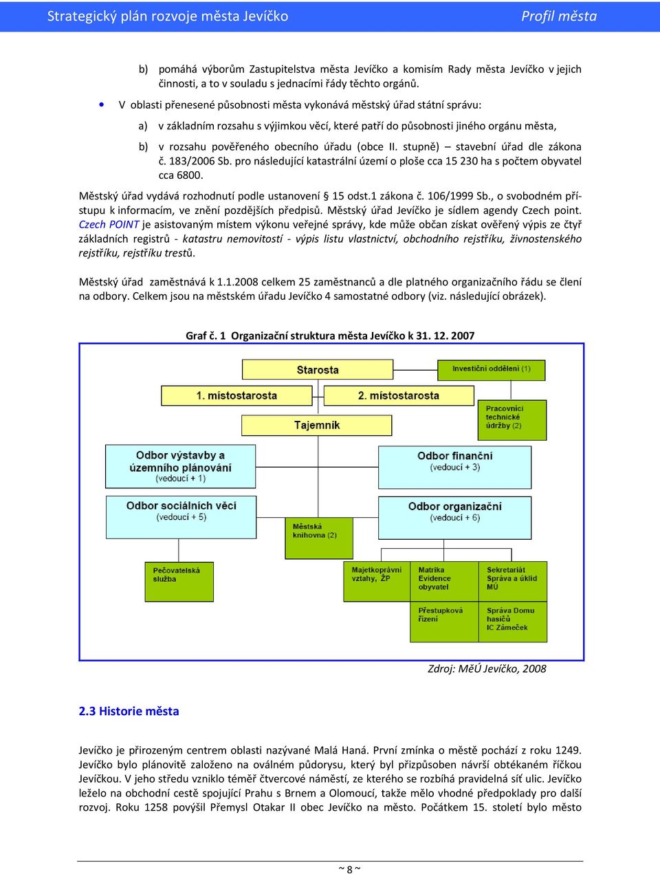 (obce II. stupně) stavební úřad dle zákona č. 183/2006 Sb. pro následující katastrální území o ploše cca 15 230 ha s počtem obyvatel cca 6800. Městský úřad vydává rozhodnutí podle ustanovení 15 odst.