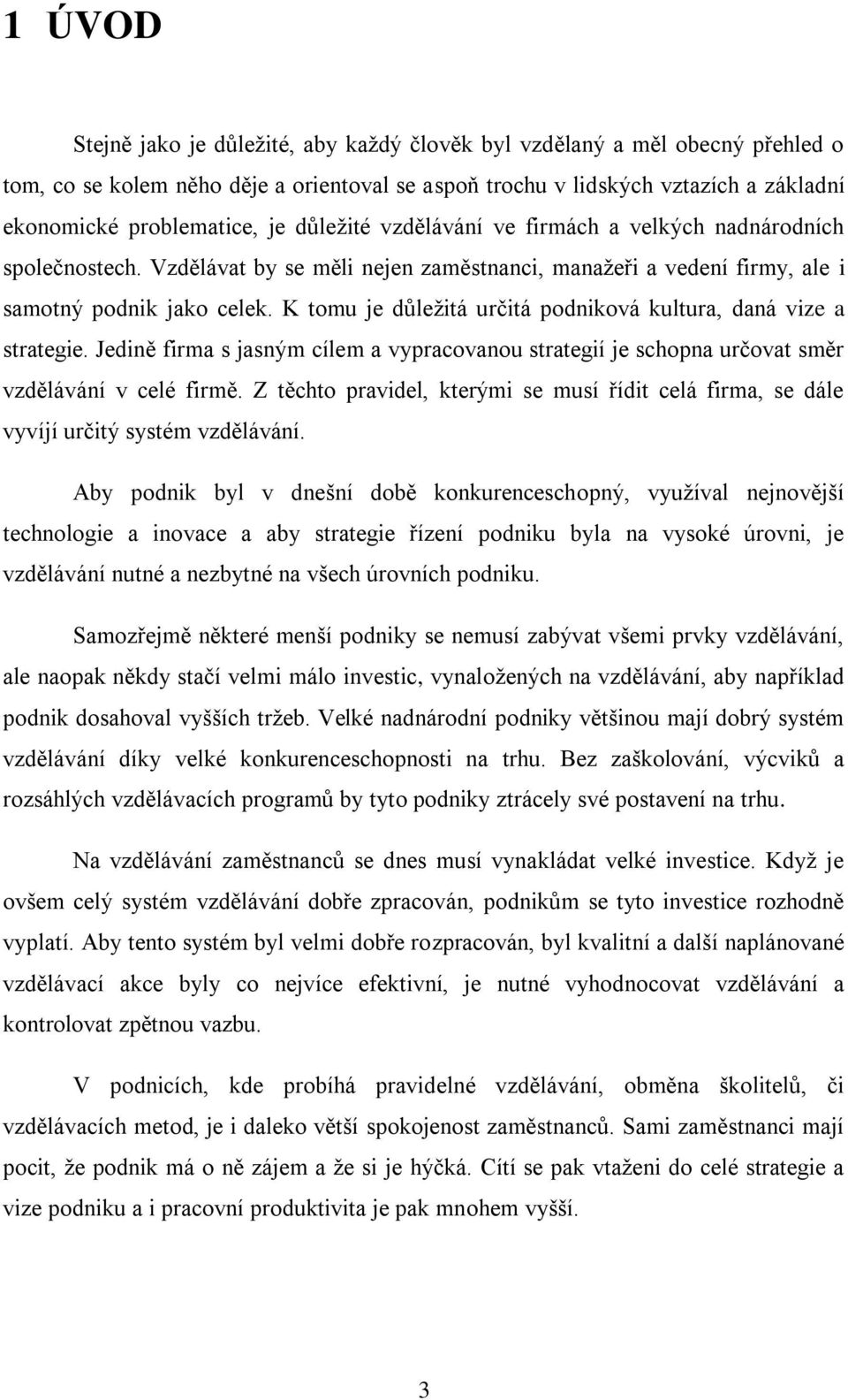 K tomu je důležitá určitá podniková kultura, daná vize a strategie. Jedině firma s jasným cílem a vypracovanou strategií je schopna určovat směr vzdělávání v celé firmě.