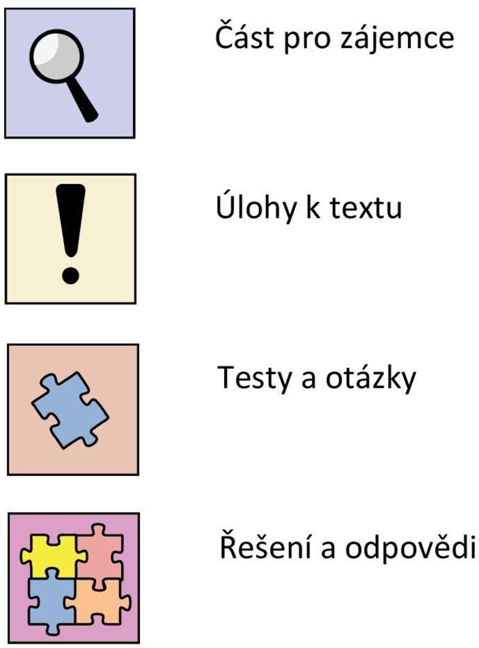 textu Testy a