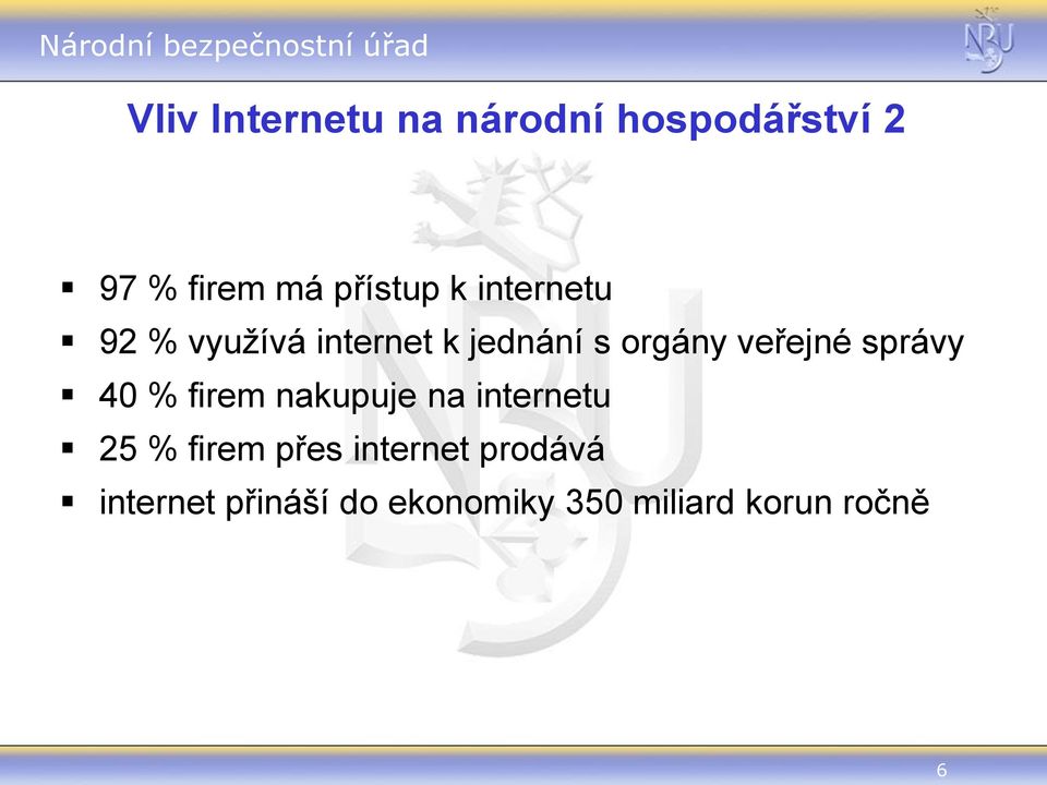 správy 40 % firem nakupuje na internetu 25 % firem přes