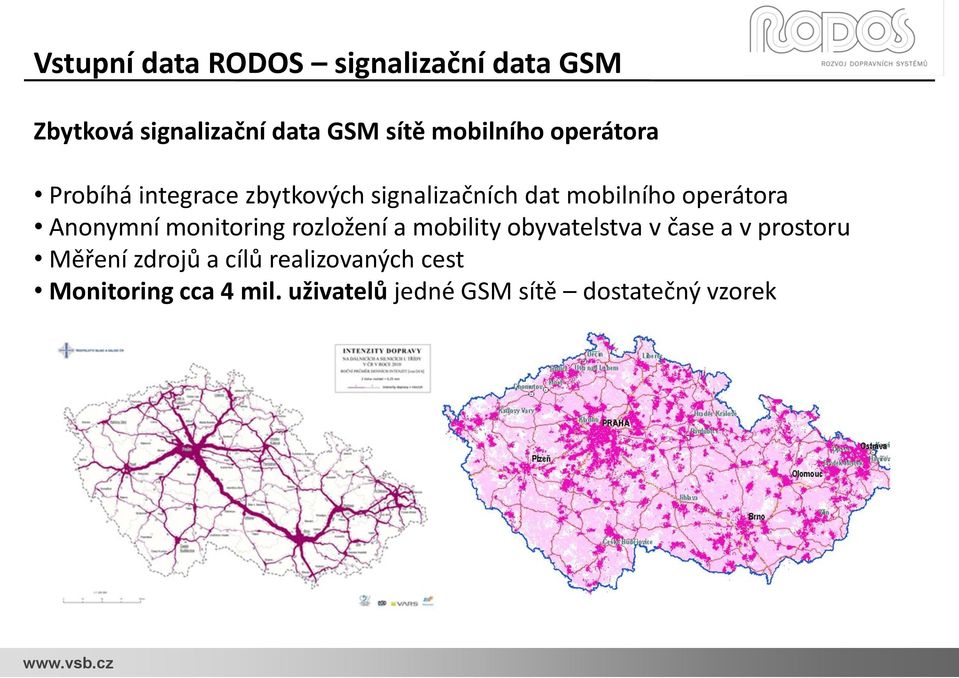 operátora Anonymní monitoring rozložení a mobility obyvatelstva v čase a v prostoru