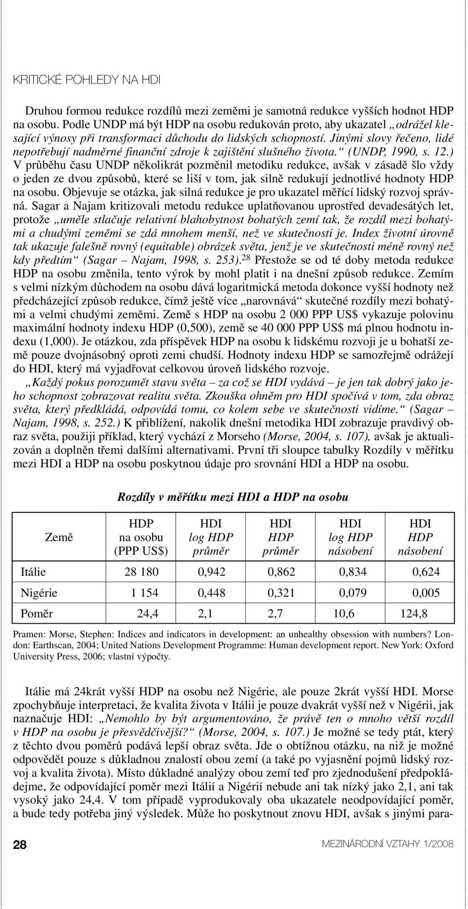 Jinými slovy řečeno, lidé nepotřebují nadměrné finanční zdroje k zajištění slušného života. (UNDP, 1990, s. 12.