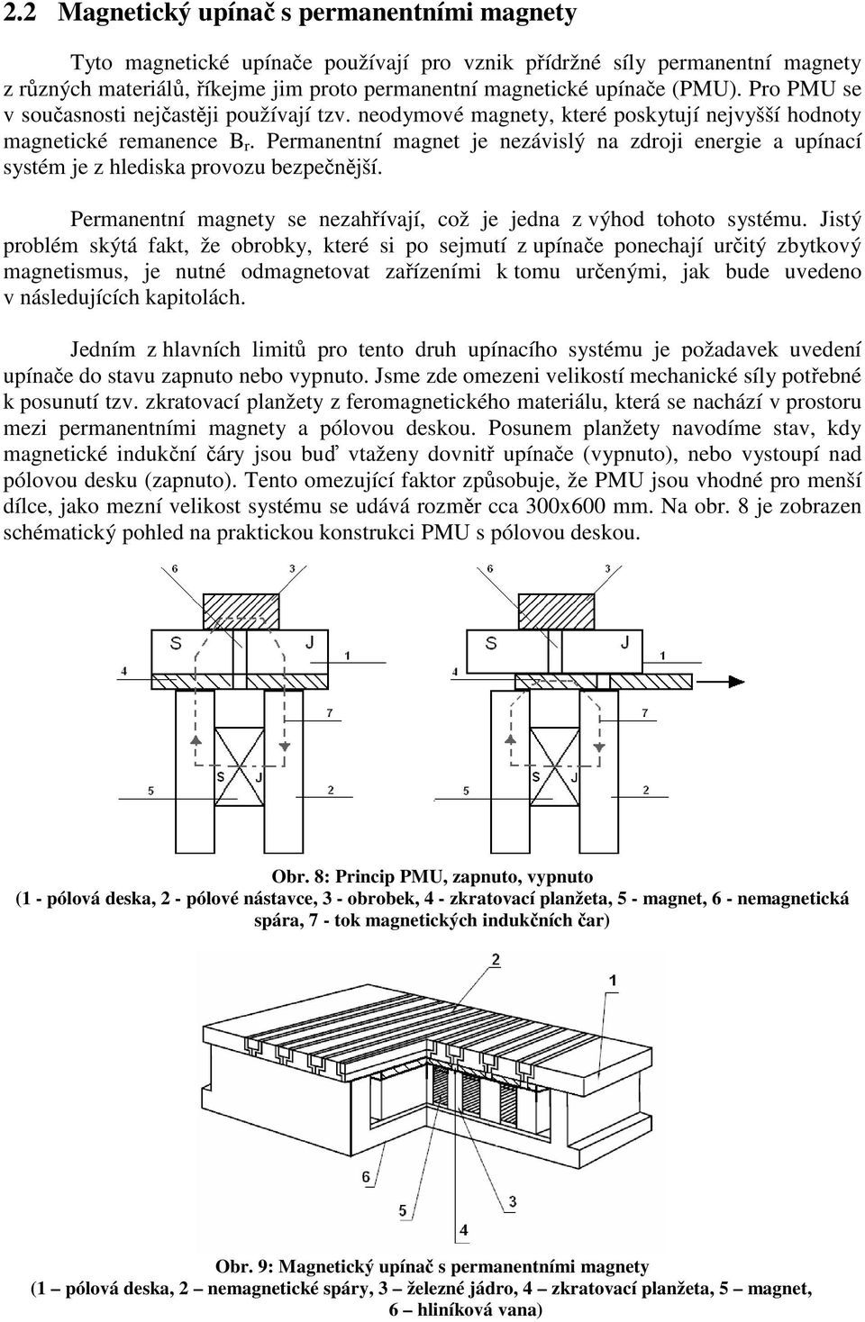 Permanentní magnet je nezávislý na zdroji energie a upínací systém je z hlediska provozu bezpečnější. Permanentní magnety se nezahřívají, což je jedna z výhod tohoto systému.